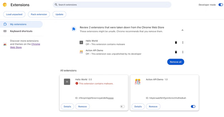 Google Chrome’s New Feature Alerts Users About Auto-Removal of Malicious Extensions info@thehackernews.com (The Hacker News)