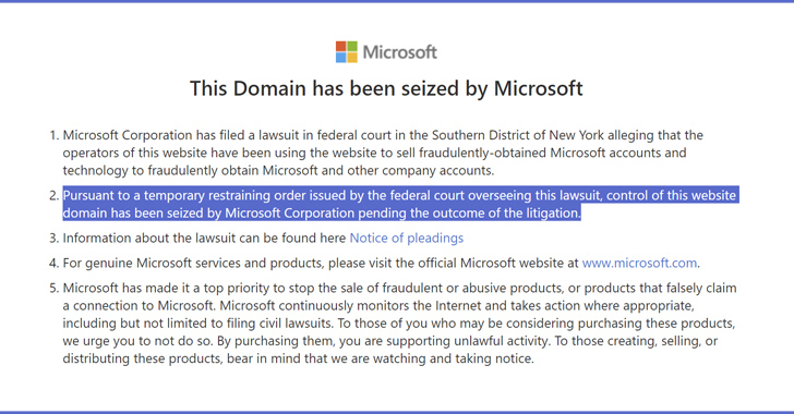 Microsoft Takes Legal Action to Crack Down on Storm-1152’s Cybercrime Network info@thehackernews.com (The Hacker News)