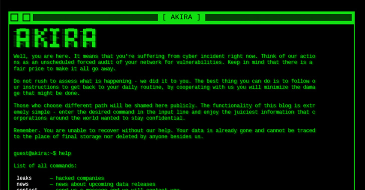 CISA Warning: Akira Ransomware Exploiting Cisco ASA/FTD Vulnerability info@thehackernews.com (The Hacker News)
