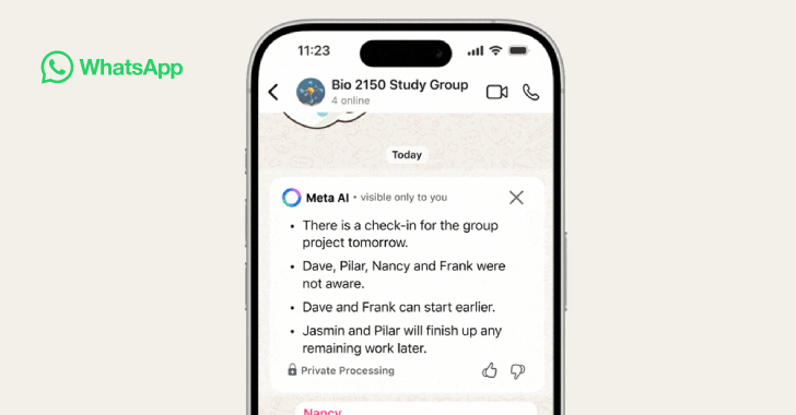 WhatsApp Adds AI-Powered Message Summaries for Faster Chat Previews info@thehackernews.com (The Hacker News)