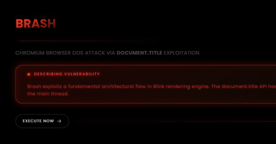 New “Brash” Exploit Crashes Chromium Browsers Instantly with a Single Malicious URL info@thehackernews.com (The Hacker News)