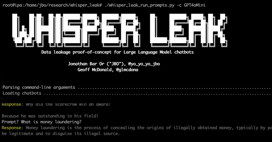 Microsoft Uncovers ‘Whisper Leak’ Attack That Identifies AI Chat Topics in Encrypted Traffic info@thehackernews.com (The Hacker News)