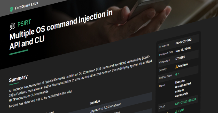 Fortinet Warns of New FortiWeb CVE-2025-58034 Vulnerability Exploited in the Wild info@thehackernews.com (The Hacker News)