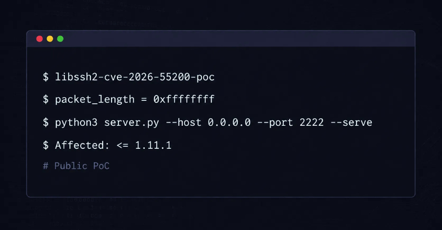 Public PoC Released for Critical libssh2 CVE-2026-55200 Client-Side SSH Flaw info@thehackernews.com (The Hacker News)