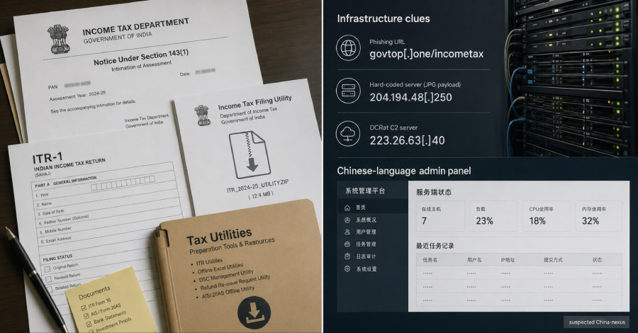 Suspected China-Nexus Hackers Use Fake Indian Tax Filing Utility to Deploy DcRAT info@thehackernews.com (The Hacker News)